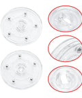 Clear 4 Inch Acrylic Lazy Susan Turntable Organizer Set With 4 Bearings For Spices Pantry Kitchen Table Cake Stand And Home Storage Round Swivel Plate For Easy Access And Neat Organization components close-up.