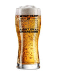 Funny Civil Engineer Beer Glass 15oz Gift For Men with math design and foam-filled top, ideal for birthdays and Christmas.