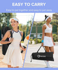 Women carrying Six Foot Mini Pickleball Net Set With Quick Setup For Indoor And Outdoor Play Portable Practice Net For Backyard And Driveway