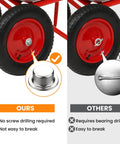 Comparison of Two Piece Spring Steel Push On Pushnut Cap Stud Half Inch Axle Fastener With Zinc Mechanical Finish vs traditional fastener on wheels