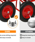 Comparison of Heavy Duty Push On Pushnut Cap Stud Set Four Piece Five Eighths Inch Axle on rolling bin with cotter pin alternative