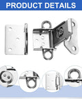 Heavy Duty Spring Loaded Butterfly Twist Latch With Keeper, Built Tough Steel Chrome Silver Finish, 3.54 X 2.6 Inch, 4 Pack Toggle Draw Latches