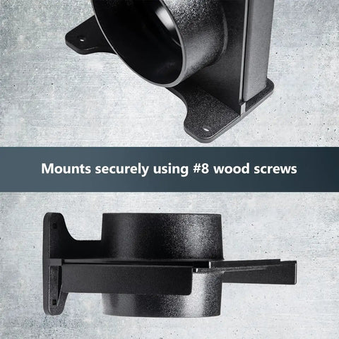 Built Tough 4 Inch Wall Mount Blast Gate With Bracket For Dust Collector, showcasing wall mount with wood screw holes for secure installation.