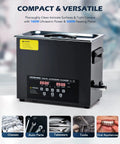 6L Ultrasonic Cleaner with Degas, Heater, Digital Control, 180W Power for Jewelry, Dentures, Tools, and Auto Parts