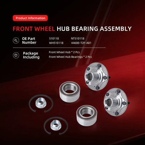 Badass Heavy Duty Front Wheel Hub Bearing Assembly Pair For 13 17 Honda Accord Slick Oem Replacement No Sweat Install Smooth As Butter Tight Grip Driver with two front wheel hubs and bearings.