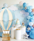 Blue Hot Air Balloon Cardboard Cutout For Baby Shower And Birthday Party Photo Booth Backdrop Life Size Standup Prop With Easy Setup