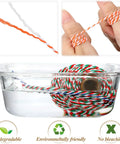 Colorful Cotton Twine Set Dope 30 Rolls Of 2mm Craft String showcasing immersion in water and hand twisting demonstration