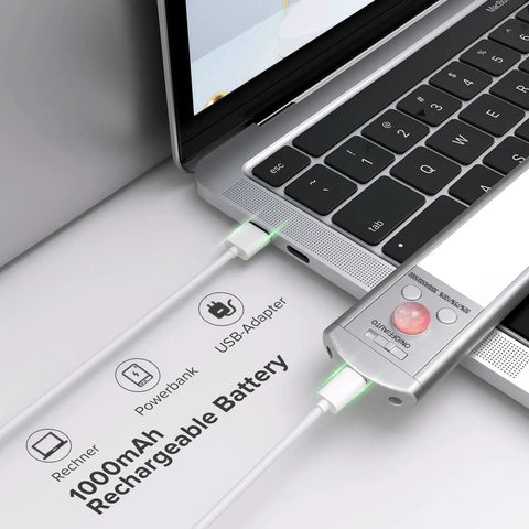 Ultra Thin 66 LED Under Cabinet Lights With Motion Sensor USB Rechargeable 9 Inch showing USB charging on laptop.