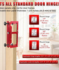 Pro Grade Aluminum Door Hinge Template Jig For Router, Adjustable Mortise Fits 2.5 To 5 Inch Hinge Span, 1-3/4 Inch Door Thickness