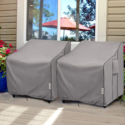 Heavy Duty Waterproof Patio Chair Covers 2 Pack For All Weather Outdoor Furniture Fits Up To 36W X 37D X 36H Inches on chairs