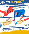Installation steps for Three Quarter Inch Push Fit Ball Valve With Drain Full Port Brass Shut Off in plumbing fittings