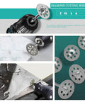 Diamond cutting wheels from 32 Piece Rotary Tool Accessories Kit Dremel Compatible with Cutting Wheels and Discs for Wood and Metal DIY Projects.