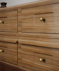 Antique Brass Cabinet Knobs 6 Pack Zinc Alloy Drawer Pulls on wooden dresser