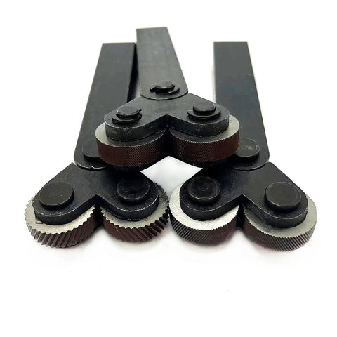 Pro Grade Lathe Knurling Tool Kit With 0.5mm 1.0mm And 1.5mm Heads Inner Hole Embossing Wheel 20x18mm Reticulated Knurling Knife