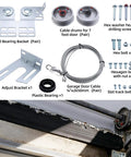 Components of 7Foot Garage Door Torsion Spring Kit With Heavy Duty Cables And Aluminum Drums For Extension Systems Center Bracket Included