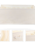 Beige Linen Cotton Seven Grid Folding Clothes Organizer Box Durable Closet Storage Bin For Tidy Wardrobe Vibes view from top without contents.