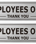Two Pack Employees Only Sign Stickers 9 By 2 And A Half Inches With Back Adhesive Metal Like Brushed Silver Finish Waterproof Fade Resistant Vinyl For Doors Walls Offices Stores Restrooms Keeps Unwanted Folks Out