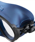 Side view of Calibro Low Volume Dive Mask With Fog-Stop System Integrated Dual Frame Technology Wide Field Of View And Secure Seal.