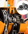 Installed pillow block bearing, flange-mounted, 12 mm ID, zinc alloy, self-aligning on orange machinery