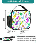 Colorful Lightning Bolt Insulated Lunch Bag With Shoulder Straps For Office School And Travel Your Go To Cooler That Keeps Meals Fresh In A Spacious Main Compartment With Two Side Mesh Pockets Durable Polyester Tote For Kids Women And Men, 11.2in