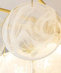 Showstopper Modern Luxury Crystal Rain Drop Chandelier Pendant Light Fixture close-up of glass shell bead design