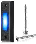 Lighted Doorbell Button for Wall Mount and Garage Door Switch With Blue LED No Fuss Install Works With Most Wired Door Chimes Transformers Ringers Buzzers Black Finish 1 Pack with screws