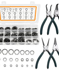 500Pcs Retaining Ring Set M4 To M28 With 21 Sizes Alloy Steel Circlip Snap Ring Kit Including 4 Pliers