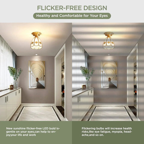 Interior hallway lighting with Two Pack 40W LED Light Bulbs With Crazy Bright 5000 Lumens 5000K Daylight White E26/E27 Base 300W