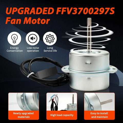 Bathroom Exhaust Fan Motor Replacement For FV08VQ3 FV11VQ3 FV11VH2 FV11VHL2 FVLP003 120V 1750 RPM With Two Pin Plug DIY Friendly Easy Install Quiet Operation Replacement Part FFV3700297S glossy silver cylinder with wiring.