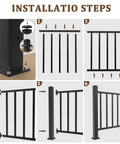 Installation steps for Heavy Duty Modular Deck Railing Kit, 36 By 3 Foot Black Porch Rails with Single Post.