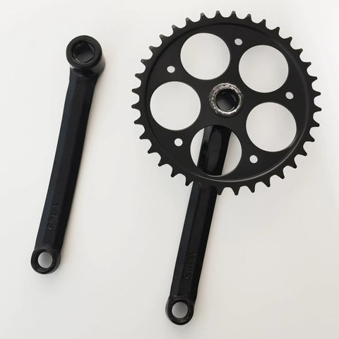 165mm Crank Arm Single Speed Crankset For Mountain And Road Bikes Fixed Gear Folding Bicycles square taper black 36T