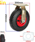 Smooth Operator 2 Piece 8 Inch Pneumatic Caster Wheels featuring a 200mm rubber tread and steel plate for utility carts.