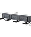 Wall Mounted Ski Storage Rack Holds Four Pairs Of Skis And Poles Or A Snowboard Tough As Nails With Rubber Coated Hooks, 22x5x3 inches