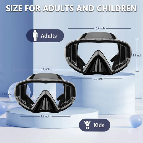 Anti Fog Diving Mask With 180 Degree Field Of View For Adults Dope Snorkel Mask sizes for adults and kids