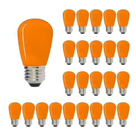 Yellow S14 LED Decorative Bulb For Outdoor Signage And Lighting Waterproof And Shatterproof 1W Low Power 10W Equivalent E26