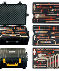 50 Piece Non Sparking Tool Set Go To Pro Grade With Hammers, Pipe Wrenches, Pliers, Screwdrivers in black case