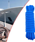 Boat Dock Rope For Quick Mooring And Replacement, blue double braided marine line, durable for pontoons and boats, 7.62m length