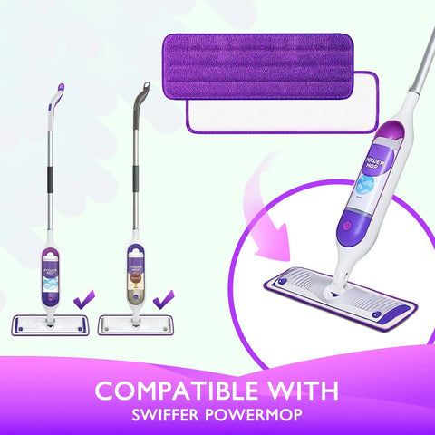 Reusable Power Mop Pads Refills For Swiffer PowerMop Premium Microfiber Cleaning Pads That Are Washable And Durable Replacement For Disposable Refills Attaches Securely For Deep Cleaning Floors And Surfaces, 4-pack