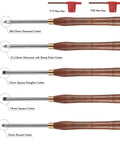 Badass Five Piece Wood Turning Lathe Chisel Set Featuring Rock Solid Tungsten Carbide Tips And Built Tough Square Stainless Handles Knockout Smooth Finishes Every Single Time with various cutters