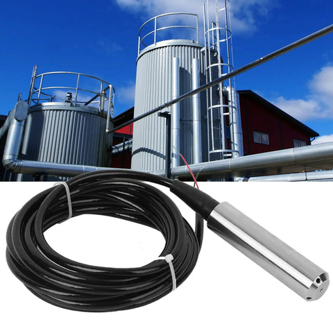 24 Volt DC Liquid Level Sensor With Four To Twenty Milliamp Output 0 To One Meter Range Throw In Type Probe Transmitter for Industrial Tanks