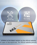 AX2 1TB 2.5 Inch SATA III SSD With 3D NAND TLC Read Up To 540 MBps displayed with features ECC and wear-leveling