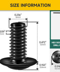 Size details of Twenty Five Pcs M6 X 12mm Flange Button Head Hex Socket Cap Screws Top Shelf 304 Stainless Steel with measurements.