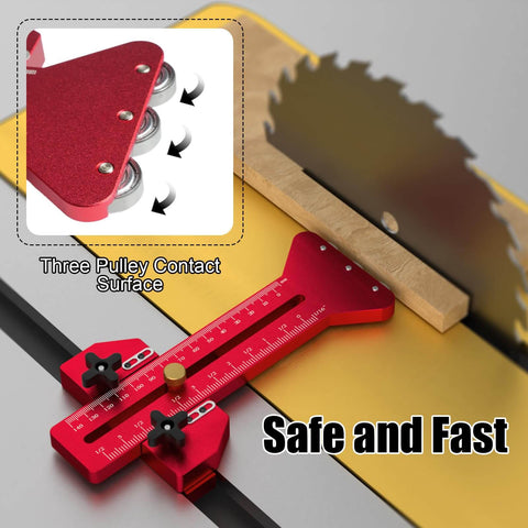 Thin Rip Jig For Table Saw And Router Table, Super Easy Narrow Strip Cutting, aluminum jig fits table saw with miter slot