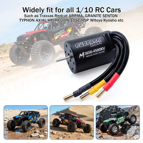 3650 4500KV Brushless RC Motor High Speed Waterproof Upgrade For 1 To 10 RC Cars And Trucks with examples of use