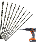 Extra Long 10 Piece HSS Drill Bit Set 150mm Straight Shank For Wood Plastic Aluminum 2mm 3mm 3.5mm 4mm 5mm High Speed Steel Bits