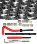 M10x1.25 Stainless Steel Rethreading Tap Set All-In-One 17-Piece Thread Repair Kit with tools and inserts for auto DIY projects