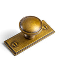 Six Pack Dope Antique Brass Cabinet Knobs With Backplates For Dresser showcasing a vintage brass knob with rectangular backplate
