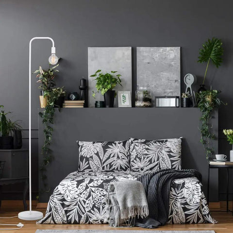 Dope 70 Inch Matte White Floor Lamp With In Line On Off Foot Switch For Living Room Bedroom Or Office Scandinavian Minimalist