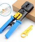 Pass Through RJ45 Crimp Tool For DIY Network Cabling 8P8C Pliers And Cable Stripper RJ12 Cat5 Cat6 Multi Function Pressing Clamp