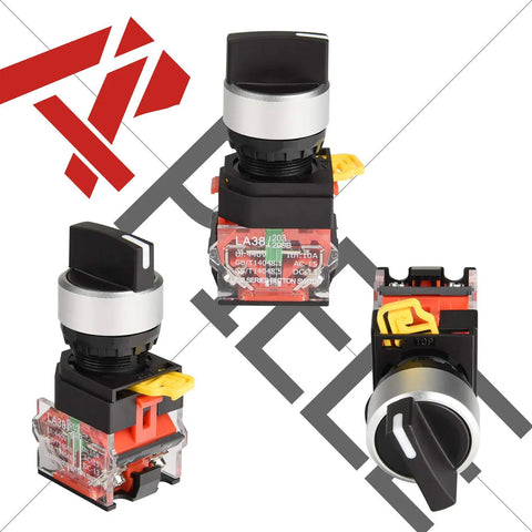 22mm 2 Position Maintained Selector Switch 10A 440V Pack Of 2 Plastic Body Aluminum Head With 4 Terminals For Control Panels